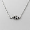 Onyx Wave Pendant Necklace: Sterling Silver Ocean Surf Jewelry