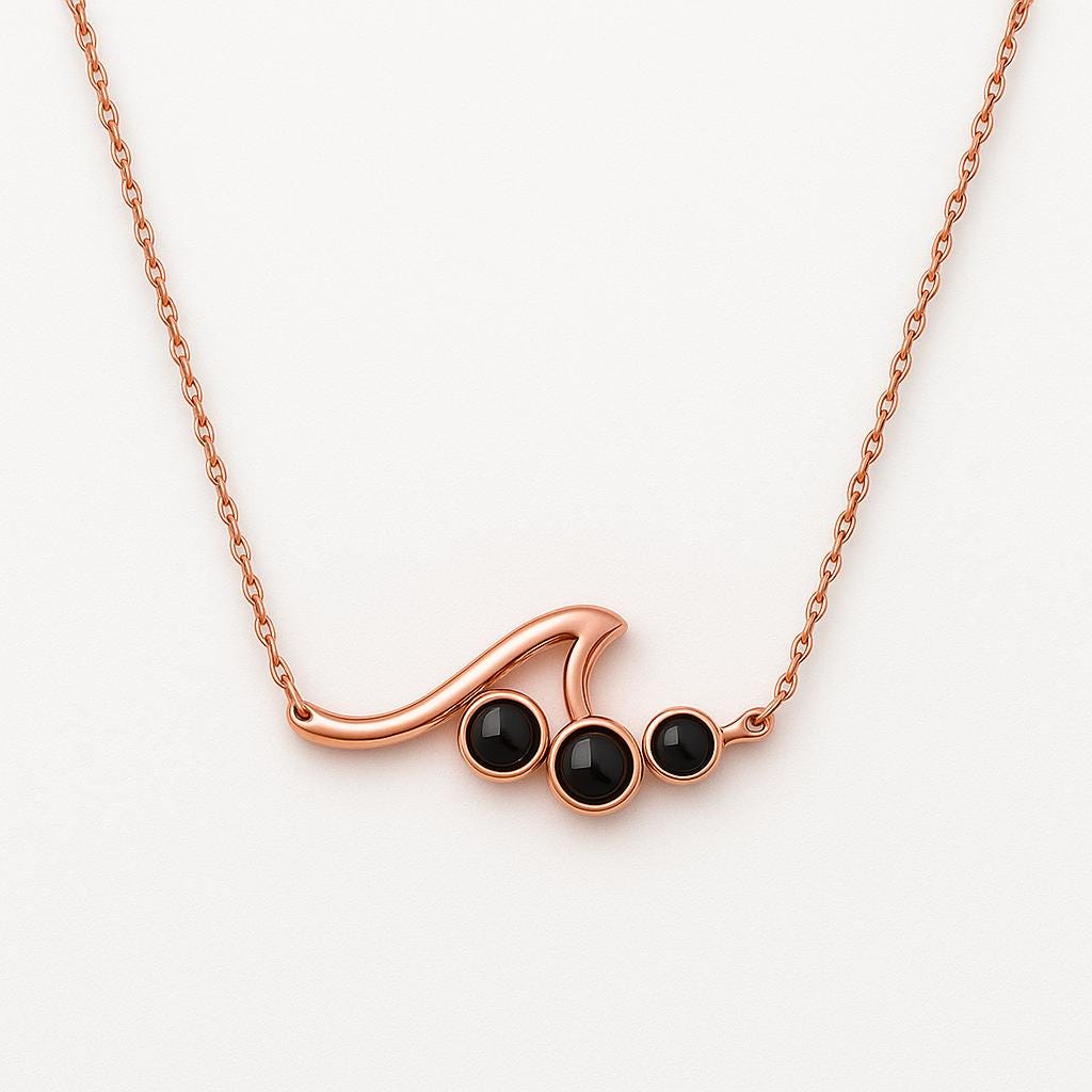 Onyx Wave Pendant Necklace: Sterling Silver Ocean Surf Jewelry