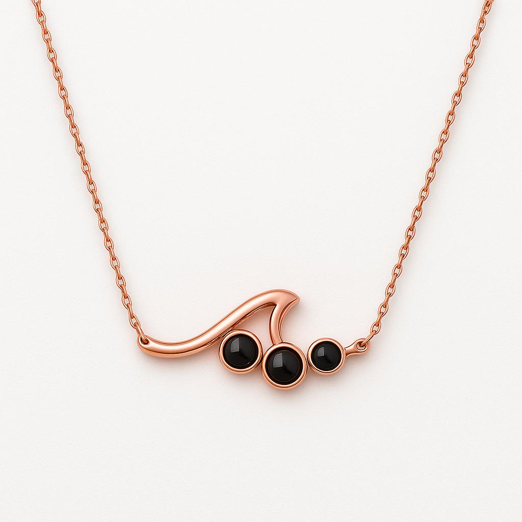 Onyx Wave Pendant Necklace: Sterling Silver Ocean Surf Jewelry