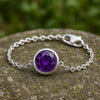 Amethyst Bracelet Silver 925 | Purple Gemstone Chain Bracelet | February Birthstone Jewelry Gift
