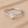 Marquise CZ Ring Silver 925 | Three Stone Dainty Ring | Minimalist Engagement Promise Jewelry