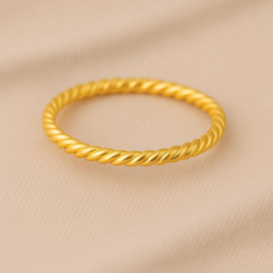 Twisted Band Ring Silver 925 | Dainty Stacking Rope Ring | Minimalist Everyday Jewelry Gift