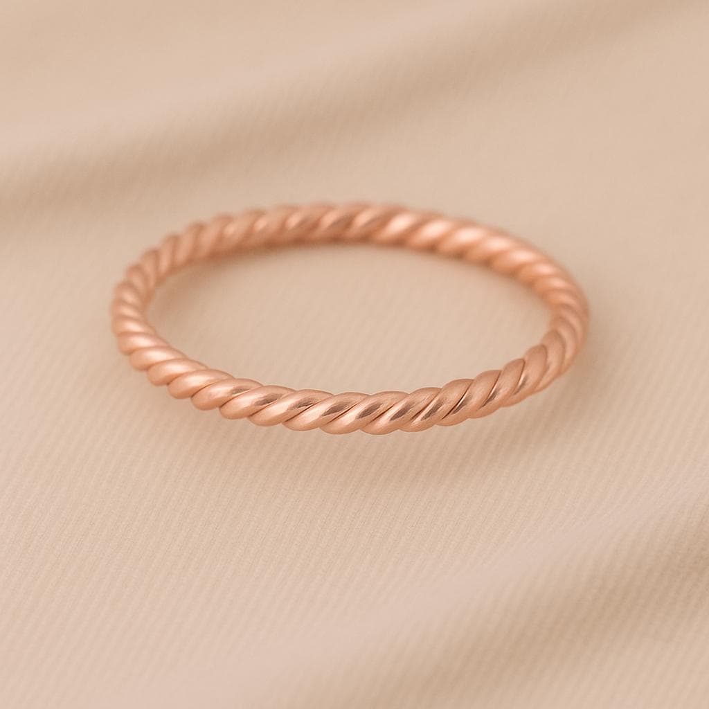 Twisted Band Ring Silver 925 | Dainty Stacking Rope Ring | Minimalist Everyday Jewelry Gift