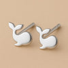 Sterling Silver Whale Stud Earrings: Minimalist Nautical Jewelry