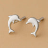 Sterling Silver Dolphin Stud Earrings: Minimalist Sea Life Jewelry