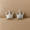 Sterling Silver Crown Stud Earrings: Royal Minimalist Jewelry