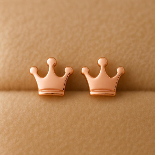 Sterling Silver Crown Stud Earrings: Royal Minimalist Jewelry