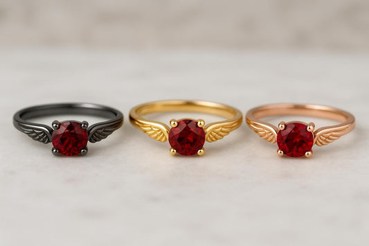 Dainty Garnet Ring: Handmade Sterling Silver 925 January Birthstone