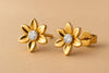 White CZ Flower Stud Earrings: Sterling Silver 925 Dainty Floral Jewelry