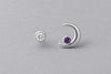 Amethyst Crescent Moon Stud Earrings: Sterling Silver Celestial Jewelry