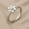 Sterling Silver Flower Ring | Dainty Floral Band | Minimal Nature Inspired Jewelry for Women