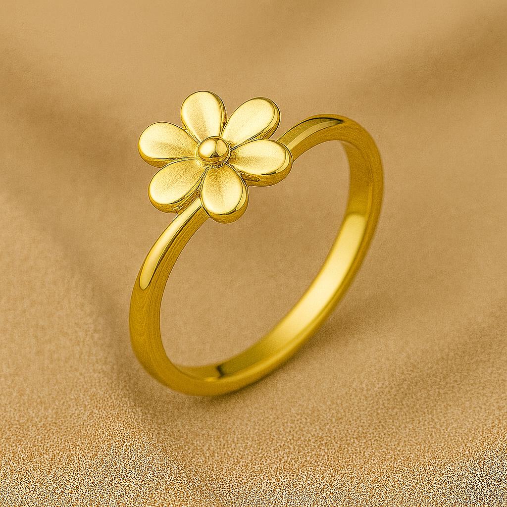 Sterling Silver Flower Ring | Dainty Floral Band | Minimal Nature Inspired Jewelry for Women