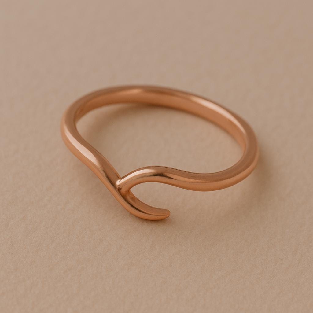 Sterling Silver Wave Ring: Minimalist Adjustable Open Band