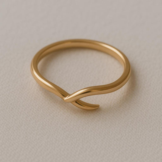 Sterling Silver Wave Ring: Minimalist Adjustable Open Band