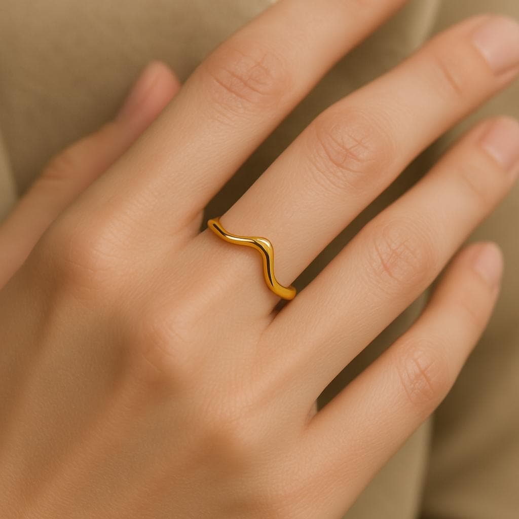 Sterling Silver Wave Ring | Minimalist Curved Band | Modern Unisex Gift Jewelry