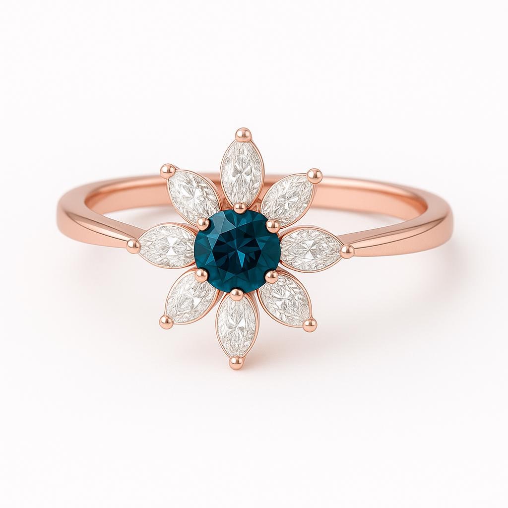 Sterling Silver london Topaz Ring: Round Solitaire Gemstone Jewelry