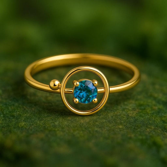 Sterling Silver London Blue Topaz Halo Ring: Modern Prong Set Jewelry