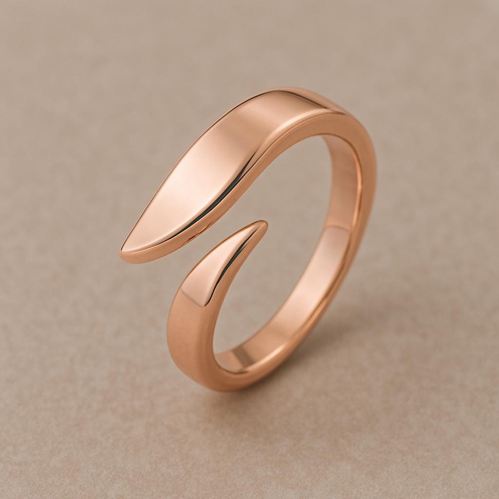 Sterling Silver Open Wrap Ring â Adjustable Bypass Shank Modern Minimalist Statement Jewelry