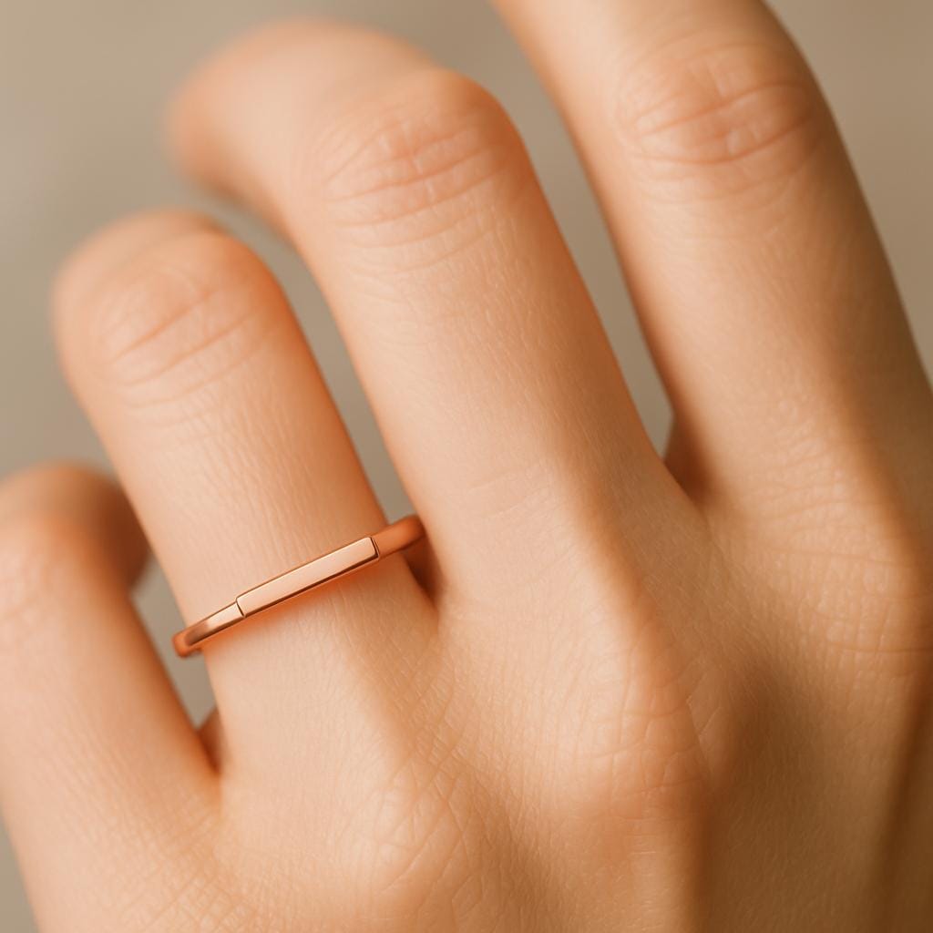 Sterling Silver Bar Ring â Flat Top Minimalist Straight Shank Modern Everyday Jewelry