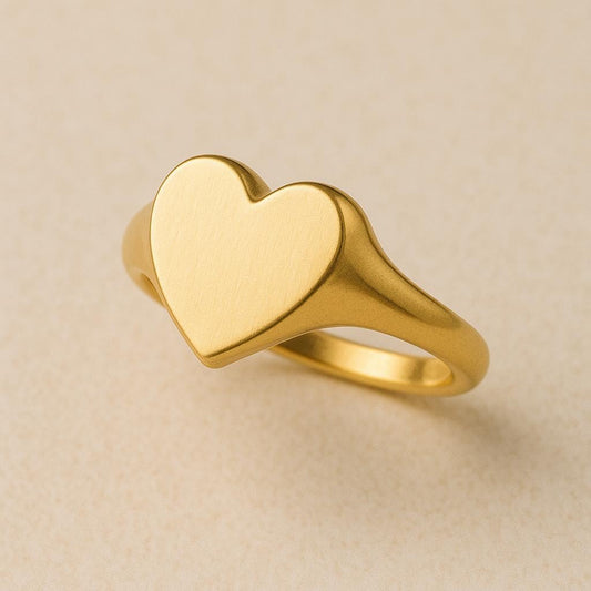 Engravable Heart Signet Ring Sterling Silver Promise Jewelry