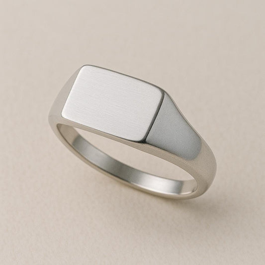 Sterling Silver Rectangle Signet Ring | Everyday Wear Ring