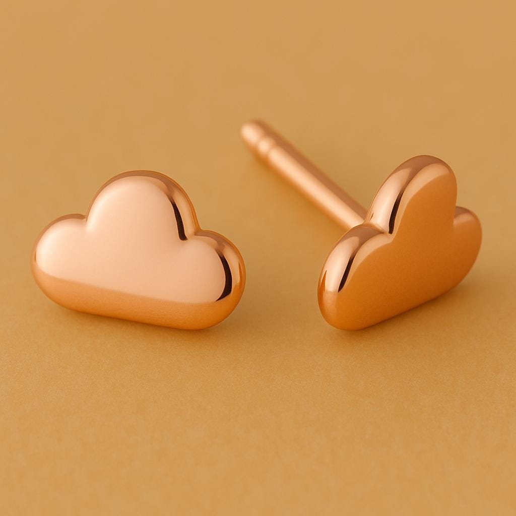 Sterling Silver Cloud Stud Earrings: Polished Minimalist Jewelry