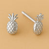 Sterling Silver Pineapple Stud Earrings: Tropical 925 Silver Jewelry