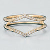 925 Silver Double Chevron CZ Band – Dainty Stacking V Shaped Wedding Anniversary Ring