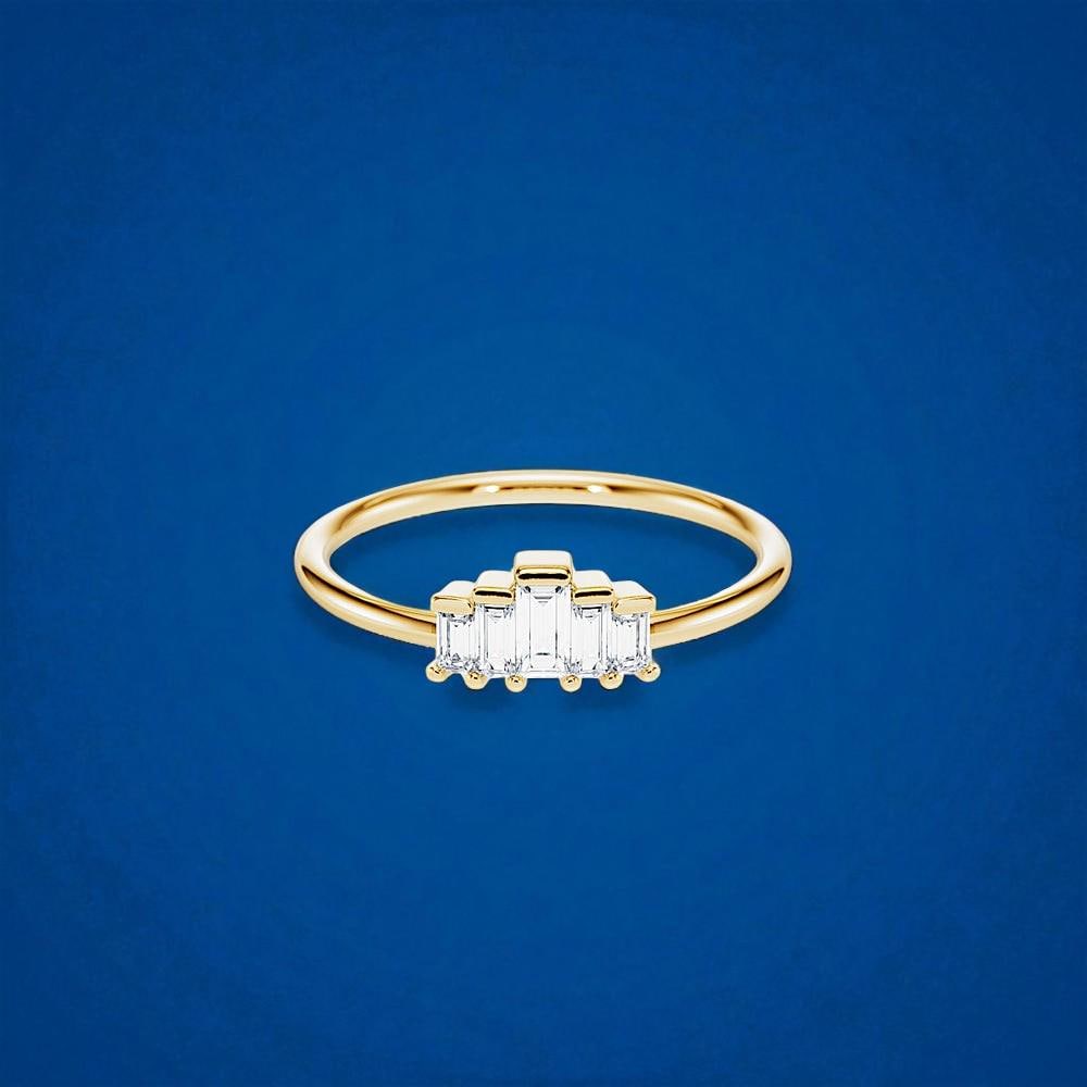 925 Silver Baguette CZ Ring â Dainty Stacking Minimalist Wedding Anniversary Band