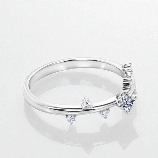 925 Silver CZ Princess Cut Ring Dainty Solitaire Stacking Wedding Anniversary Band