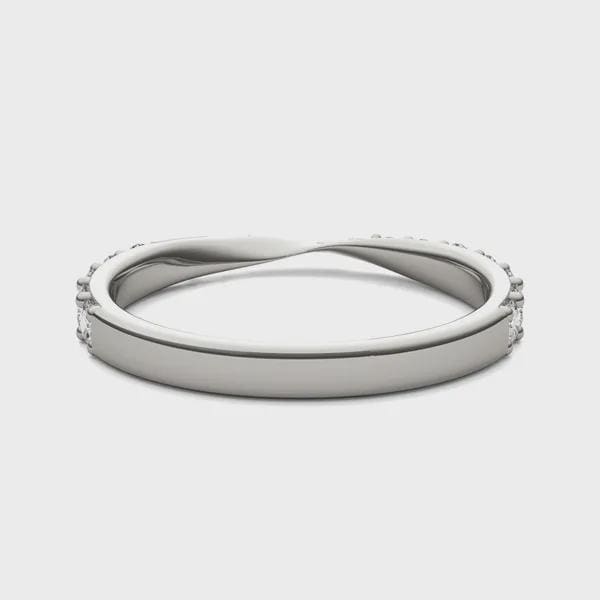 925 Silver CZ Half Eternity Band â Dainty Stacking Wedding Anniversary Promise Ring