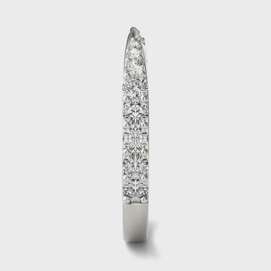 925 Silver CZ Half Eternity Band Dainty Stacking Wedding Anniversary Promise Ring