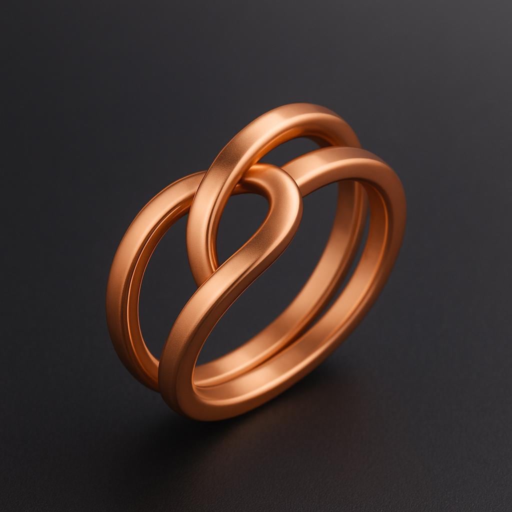 Sterling Silver Interlocking Duo Ring: Modern Minimalist Design