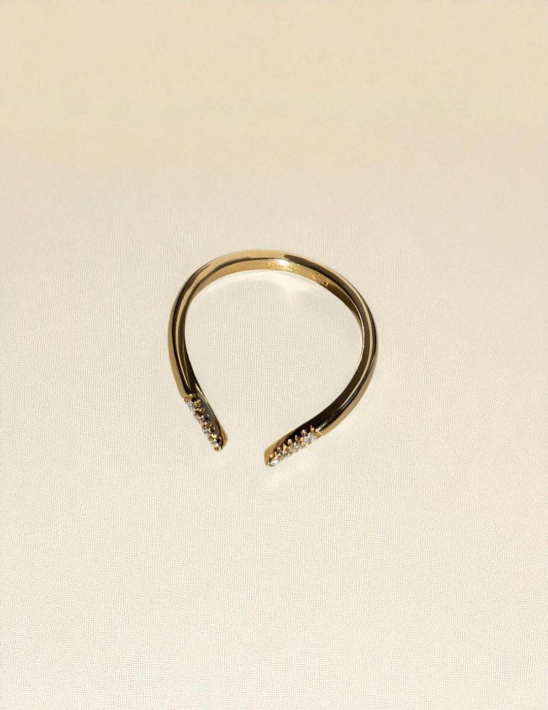 925 Silver Open CZ Ring â Dainty Chevron Stacking Minimalist Wedding Anniversary Band