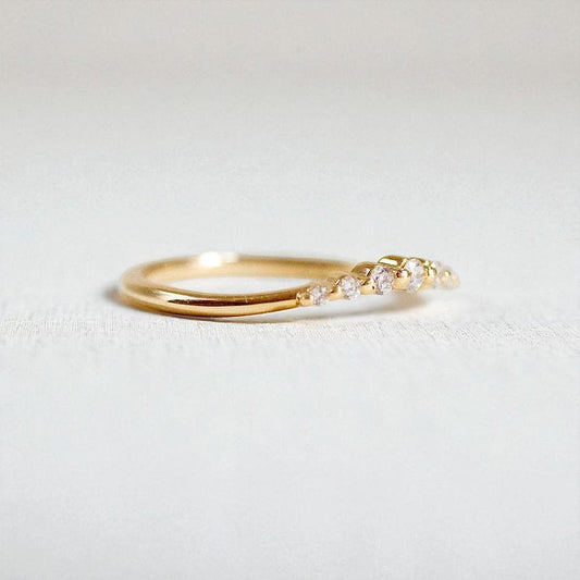 925 Silver CZ Band Dainty Stacking Minimalist Wedding Anniversary Promise Ring
