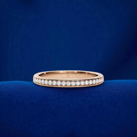 925 Silver CZ Eternity Band Dainty Stacking Minimalist Wedding Anniversary Promise Ring