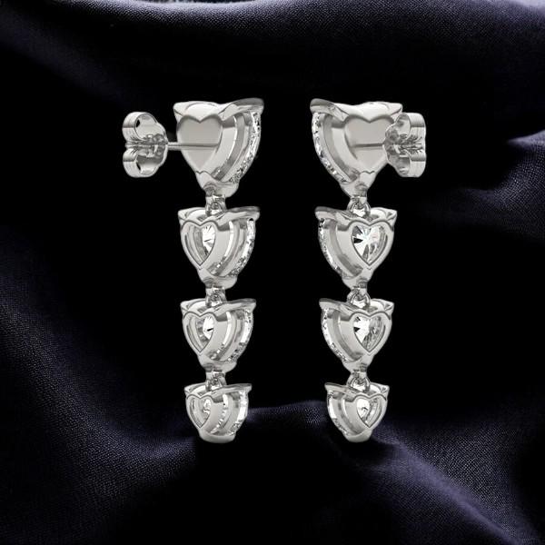Sterling Silver Heart CZ Dangle Earrings: Romantic Statement Jewelry