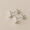 925 Sterling Silver Stud Earrings, Minimalist Round Disc Earrings, Dainty Everyday Unisex Jewelry
