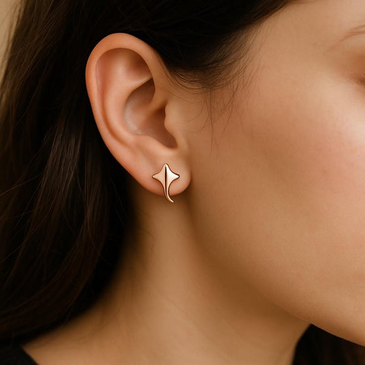Sterling Silver Stingray Earrings: Minimalist Manta Ray Studs