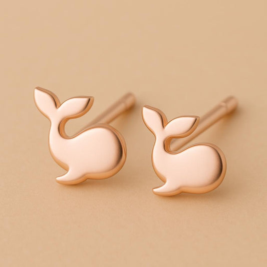 Sterling Silver Whale Stud Earrings: Minimalist Nautical Jewelry