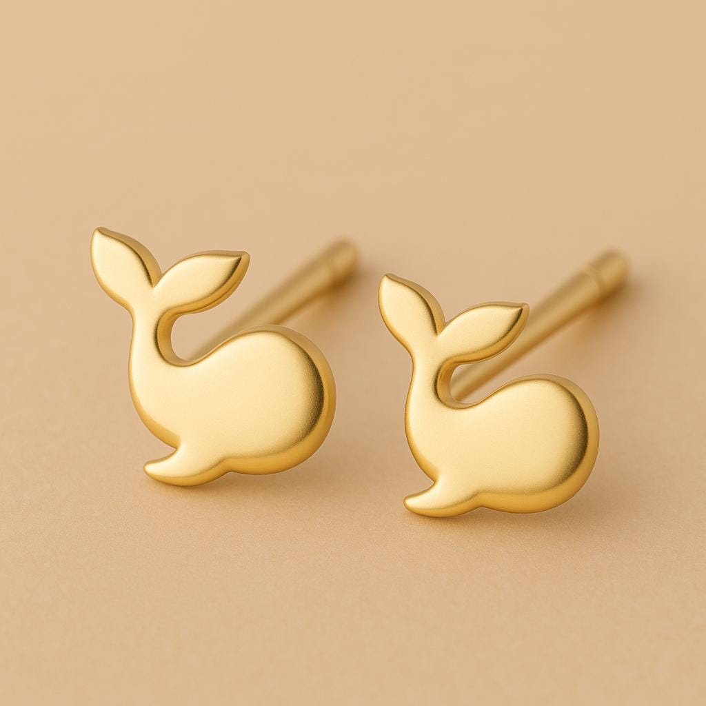 Sterling Silver Whale Stud Earrings: Minimalist Nautical Jewelry