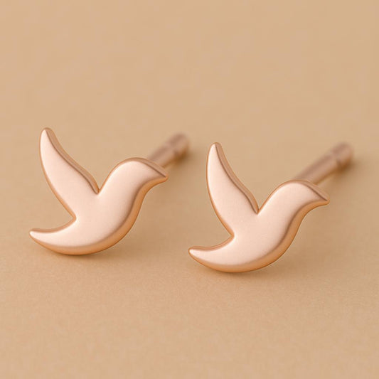 Sterling Silver Dove Stud Earrings: Minimalist Peace Jewelry