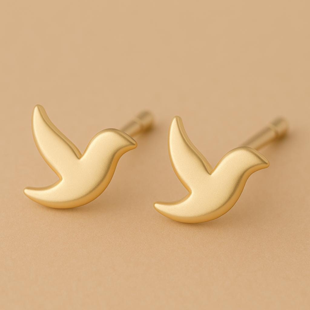 Sterling Silver Dove Stud Earrings: Minimalist Peace Jewelry