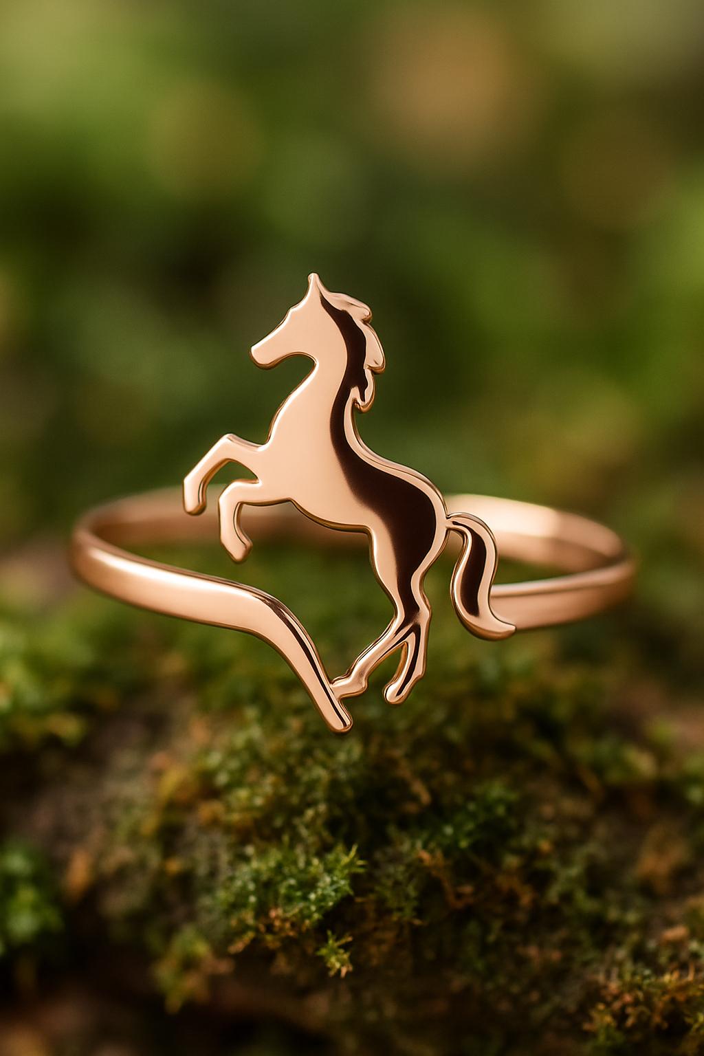 Sterling Silver Rearing Horse Ring: Equestrian Jewelry Gift