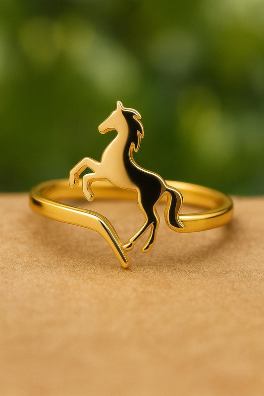 Sterling Silver Rearing Horse Ring: Equestrian Jewelry Gift