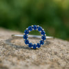 Blue CZ Sterling Silver Wreath Ring: Dainty Minimalist Jewelry