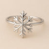 Sterling Silver Snowflake Ring | Dainty Winter Holiday Jewelry