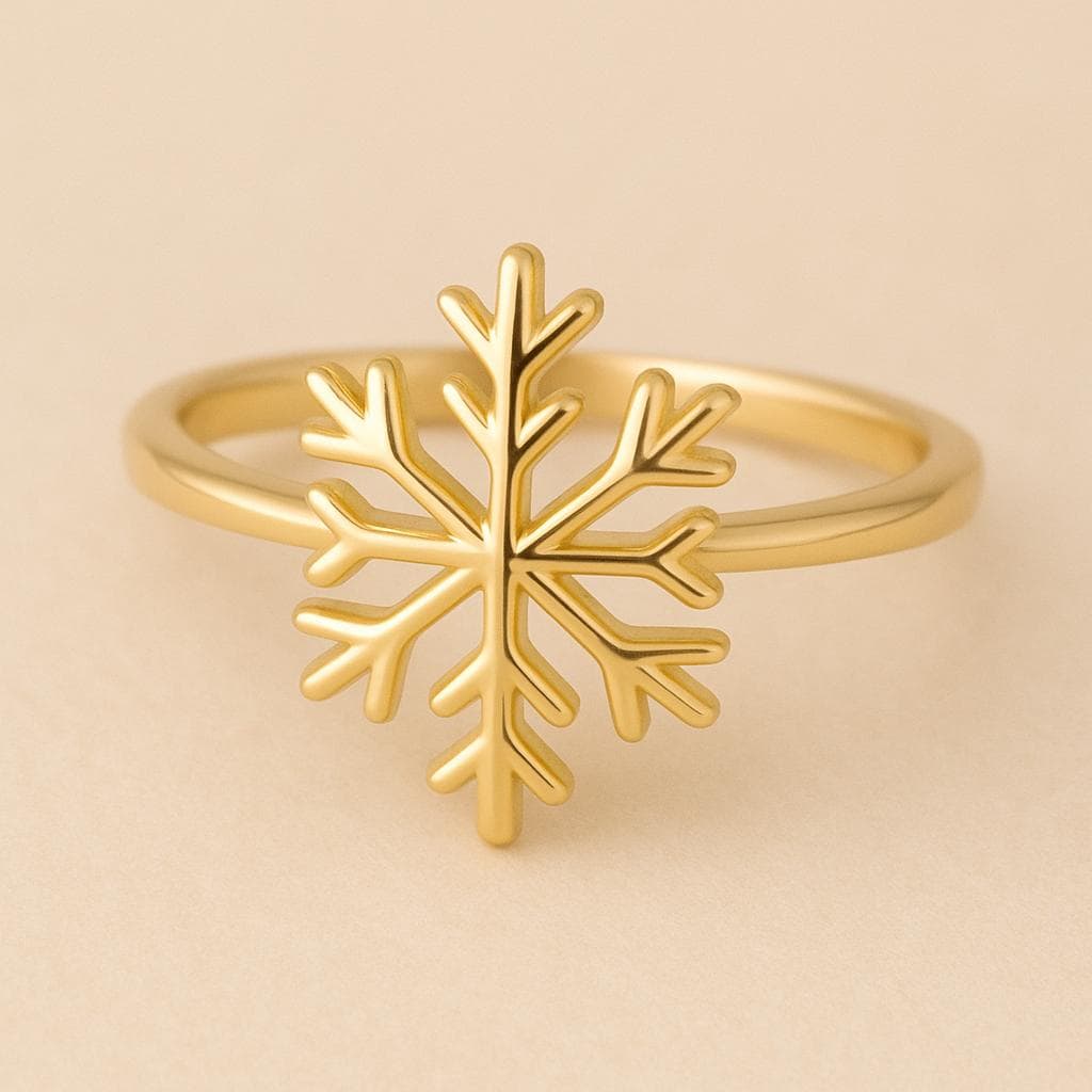 Sterling Silver Snowflake Ring | Dainty Winter Holiday Jewelry