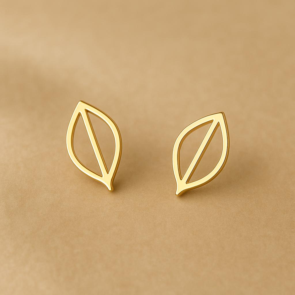 Sterling Silver Leaf Stud Earrings: Minimalist Nature Jewelry