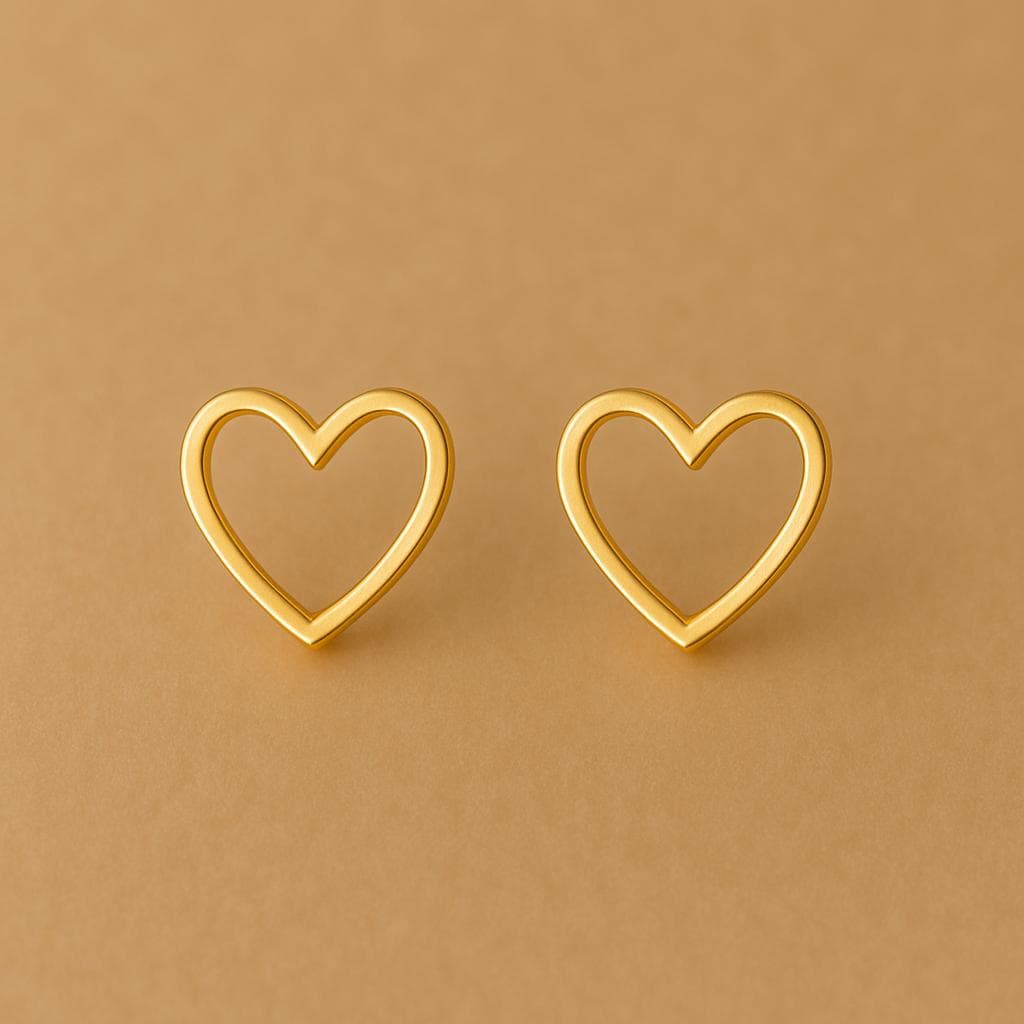 Sterling Silver Heart Stud Earrings: Minimalist Love Gift